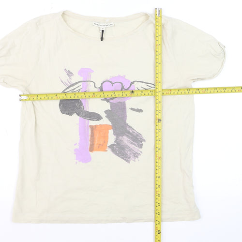 Twenty8Twelve Women's Beige Graphic Cotton T-Shirt M