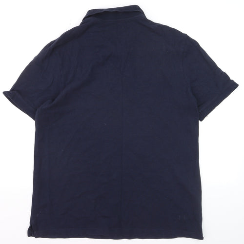 George Men's Blue Regular Fit Cotton Polo Shirt Size M