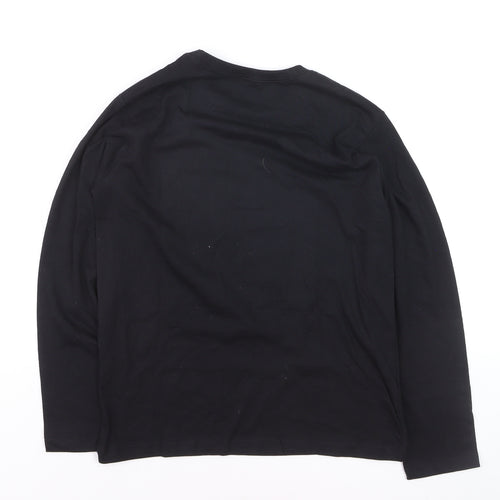 Snooze Time Boys Black Game Day Long Sleeve Cotton T-Shirt 11-12 Years
