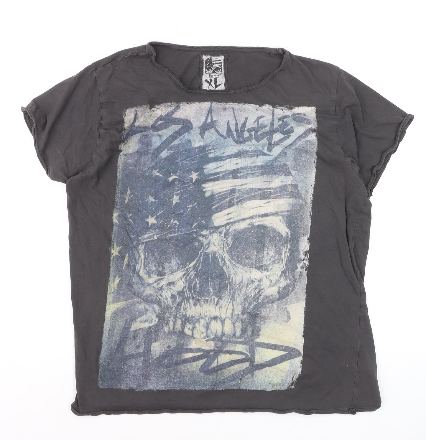 Cedar Wood State Women's Black XL Skull Print Graphic T-Shirt