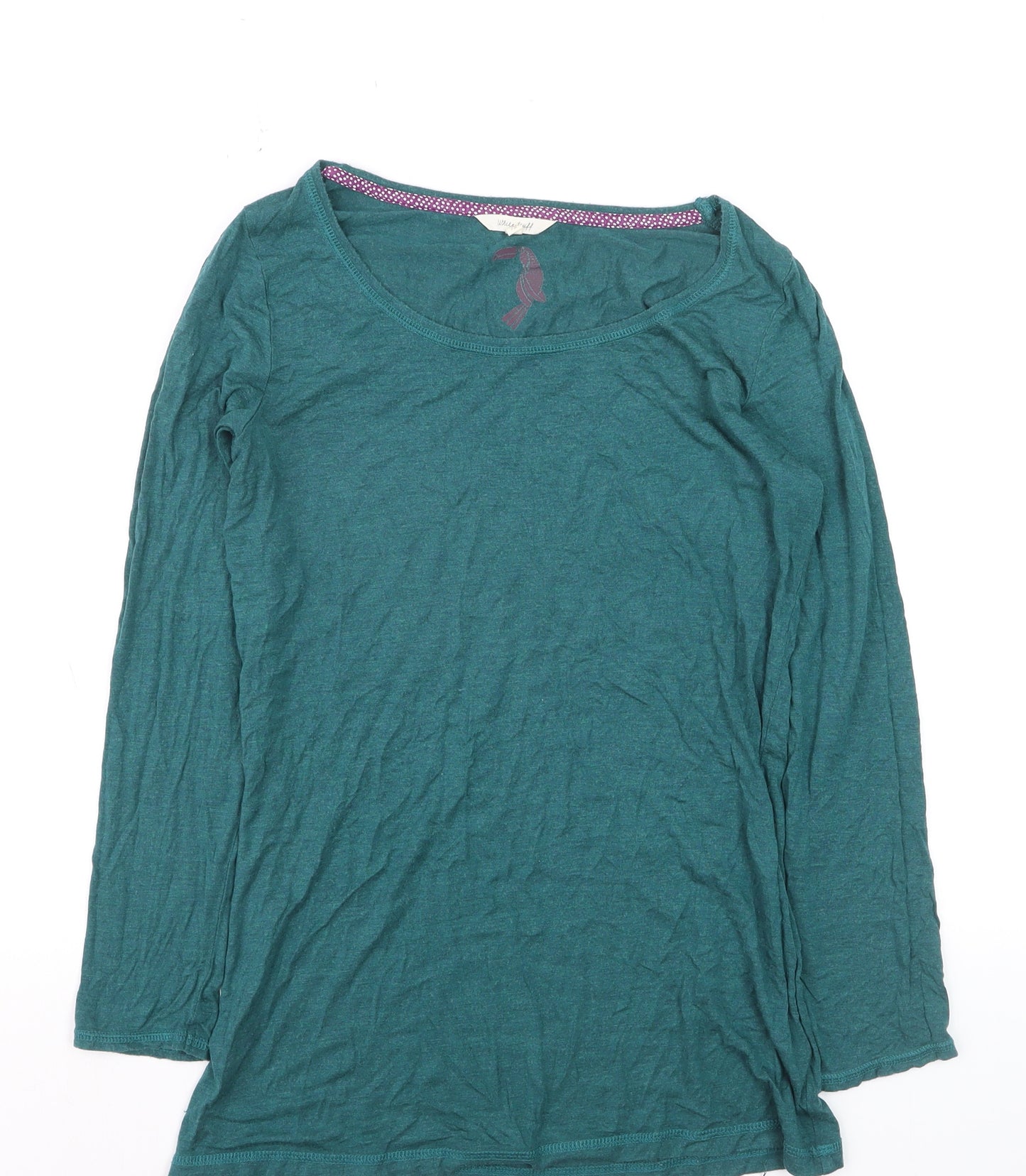 White Stuff Womens Green Long Sleeve Modal Top Size 12