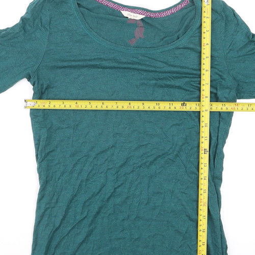 White Stuff Womens Green Long Sleeve Modal Top Size 12