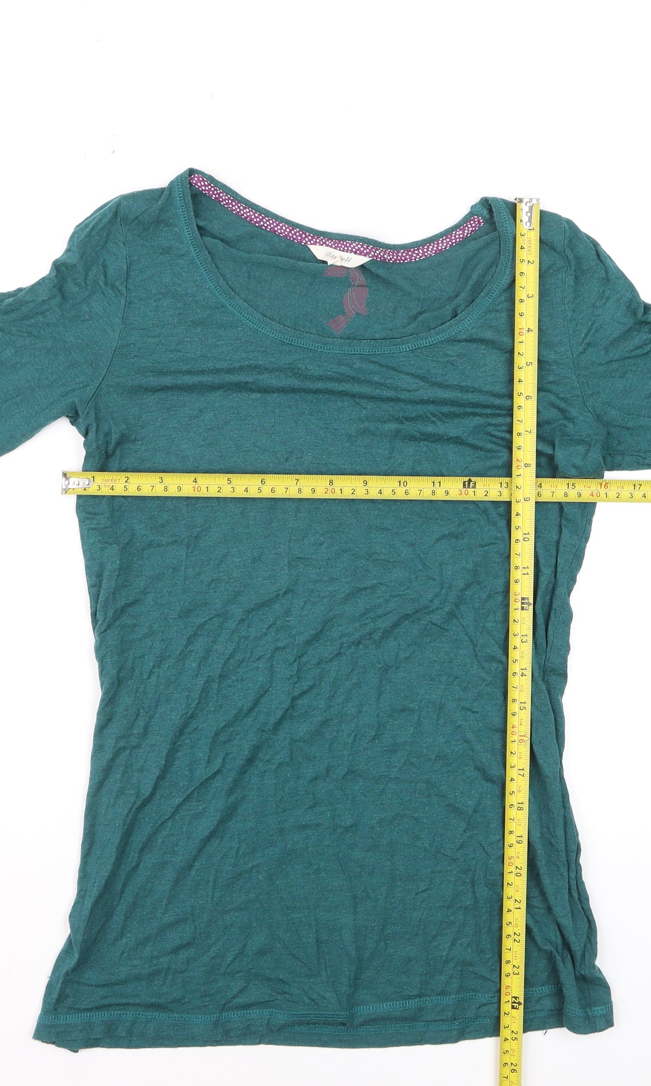 White Stuff Womens Green Long Sleeve Modal Top Size 12