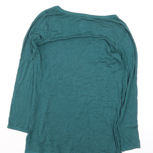 White Stuff Womens Green Long Sleeve Modal Top Size 12