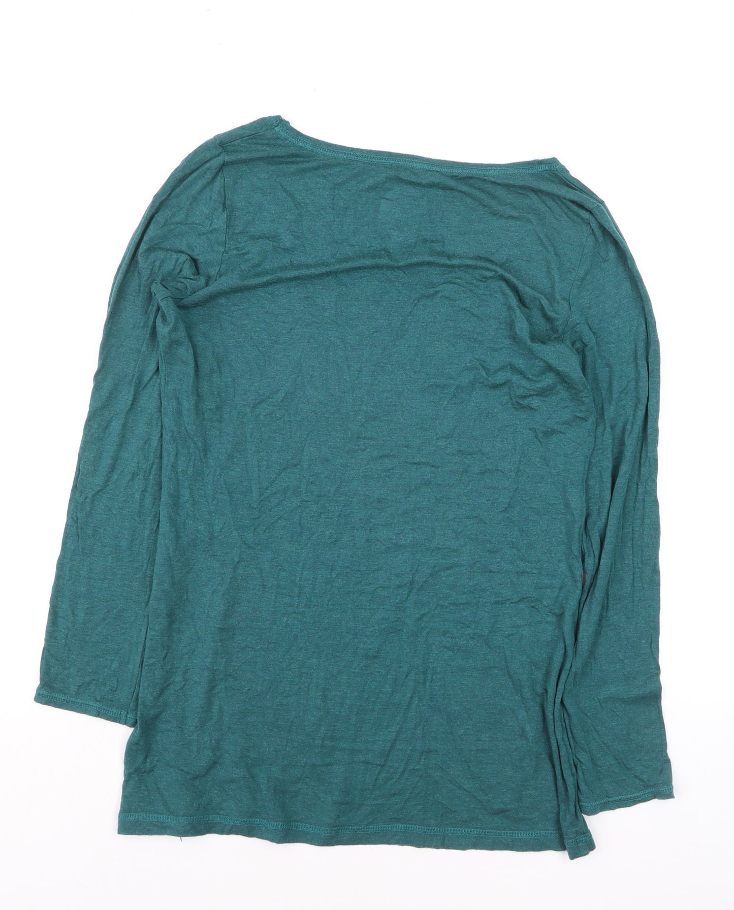 White Stuff Womens Green Long Sleeve Modal Top Size 12