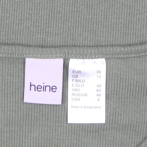 Heine Women's Green Size 12 Long Sleeve Henley T-Shirt