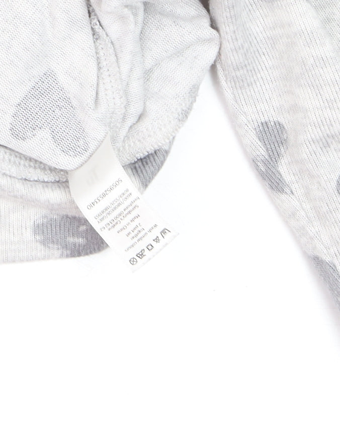 Tu Women Grey Heart Print Long Sleeve T-Shirt Size 18
