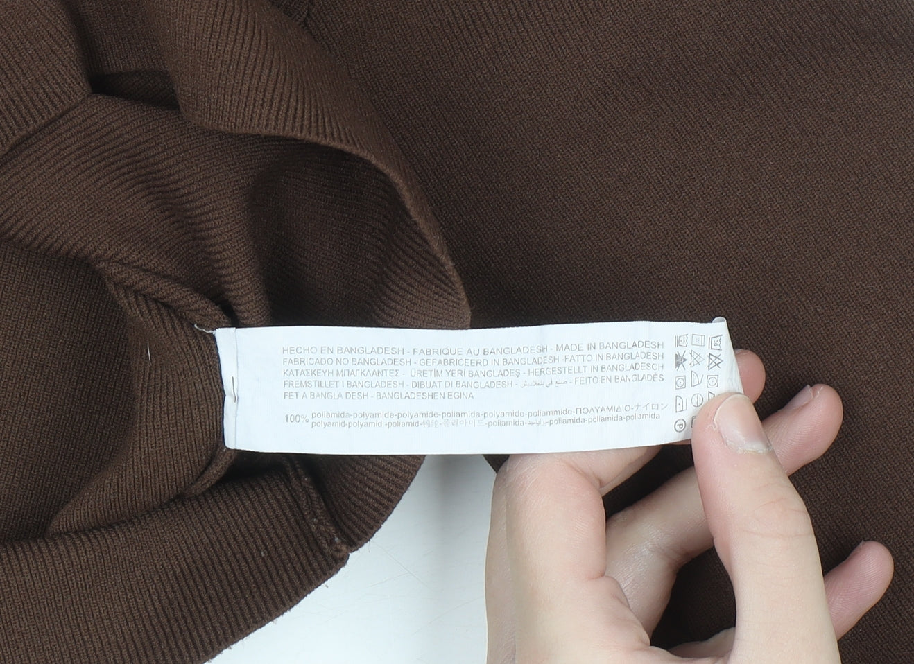 Stradivarius Women Brown V-Neck Long Sleeve Slim Knit Pullover Jumper Size 8