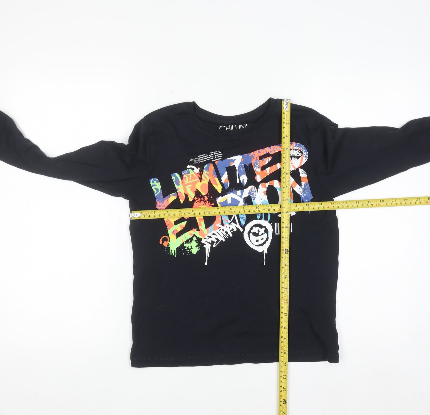 Next Boys Black Graphic Long Sleeve Pullover T-Shirt 11 Years