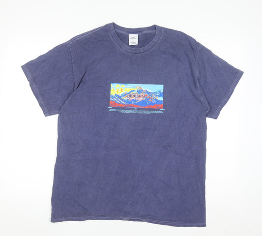 Urban Outfitters Men's Blue Montana Graphic Print T-Shirt Size S