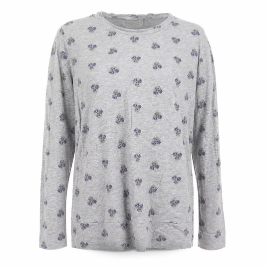 Next Women Grey Floral Long Sleeve Viscose Nightshirt XS