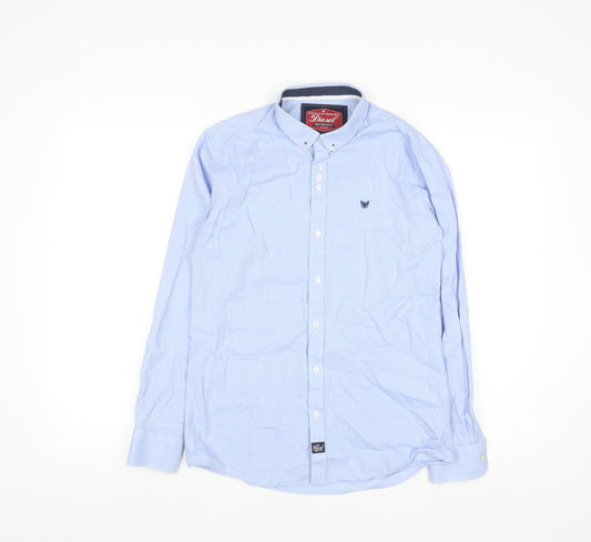 Diesel Boys Blue Long Sleeve Button-Up Dress Shirt Age 13 Cotton Classic Fit