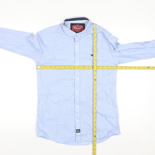 Diesel Boys Blue Long Sleeve Button-Up Dress Shirt Age 13 Cotton Classic Fit