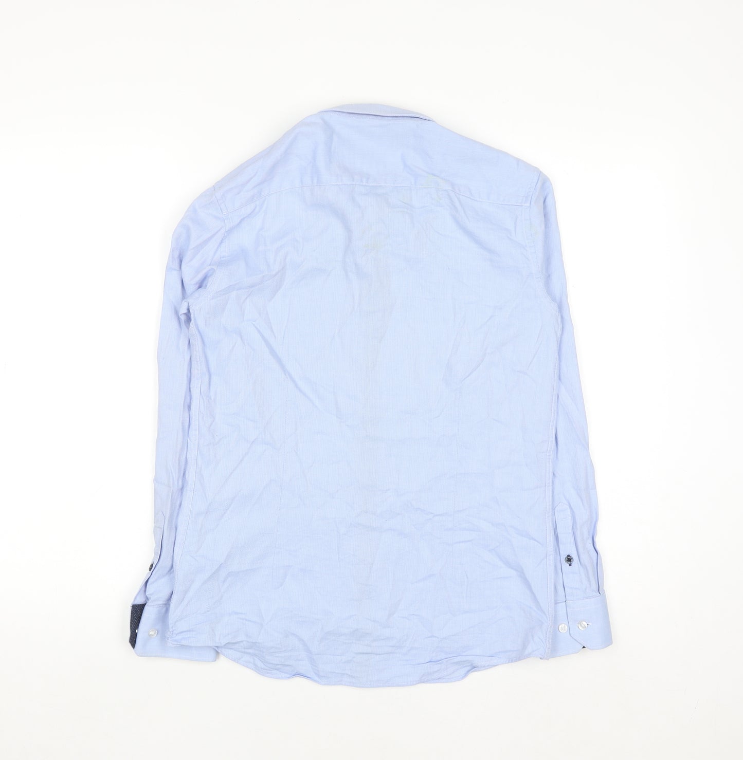 Diesel Boys Blue Long Sleeve Button-Up Dress Shirt Age 13 Cotton Classic Fit
