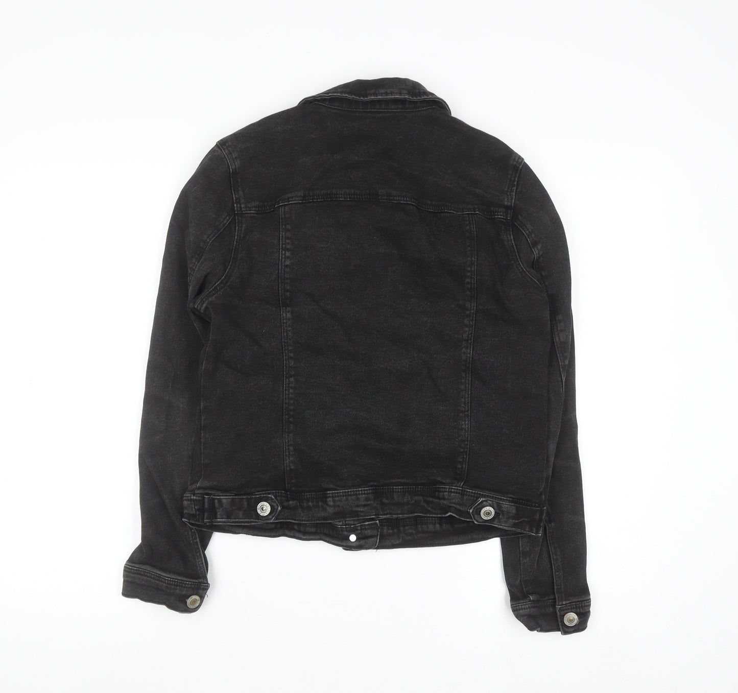 Dunnes Women’s Black Denim Jacket Size 12 Button-Up Casual