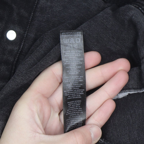 Dunnes Women’s Black Denim Jacket Size 12 Button-Up Casual