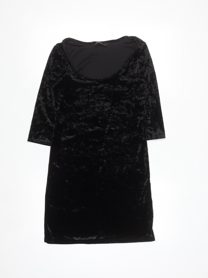 Dunnes Women’s Black Velvet Bodycon Party Dress Size 12