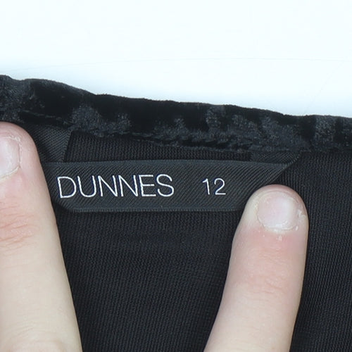 Dunnes Women’s Black Velvet Bodycon Party Dress Size 12