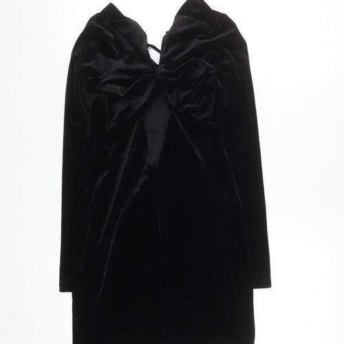 Topshop Women’s Black Velvet Bodycon Dress Size 8 Party Evening