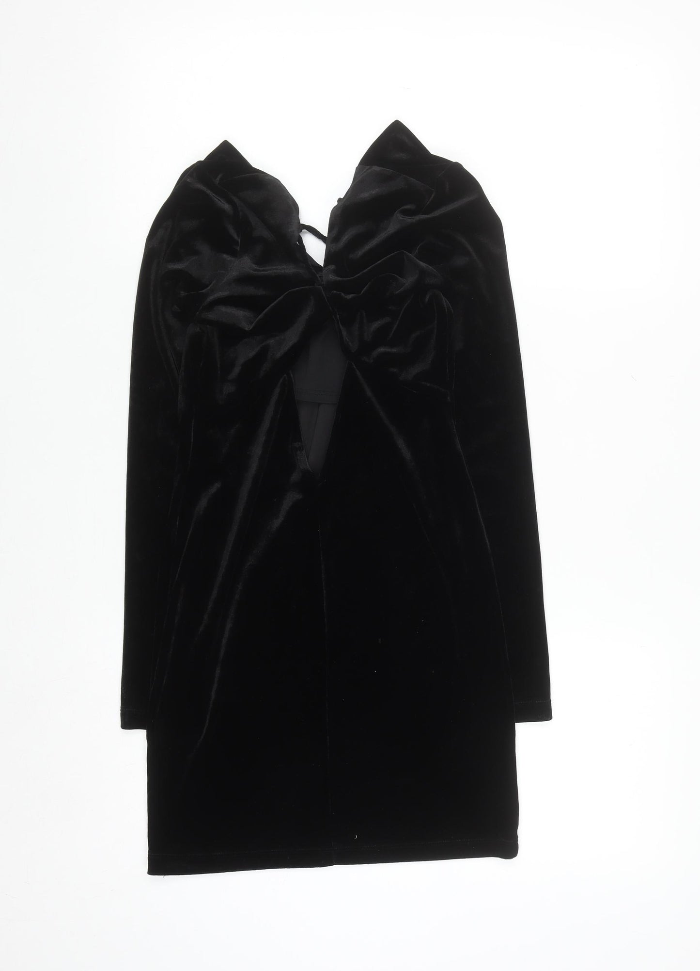 Topshop Women’s Black Velvet Bodycon Dress Size 8 Party Evening