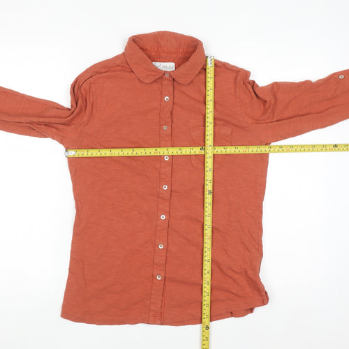 Mistral Women's Orange Cotton Collared Button-Up Shirt Size 12
