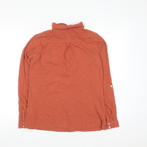 Mistral Women's Orange Cotton Collared Button-Up Shirt Size 12