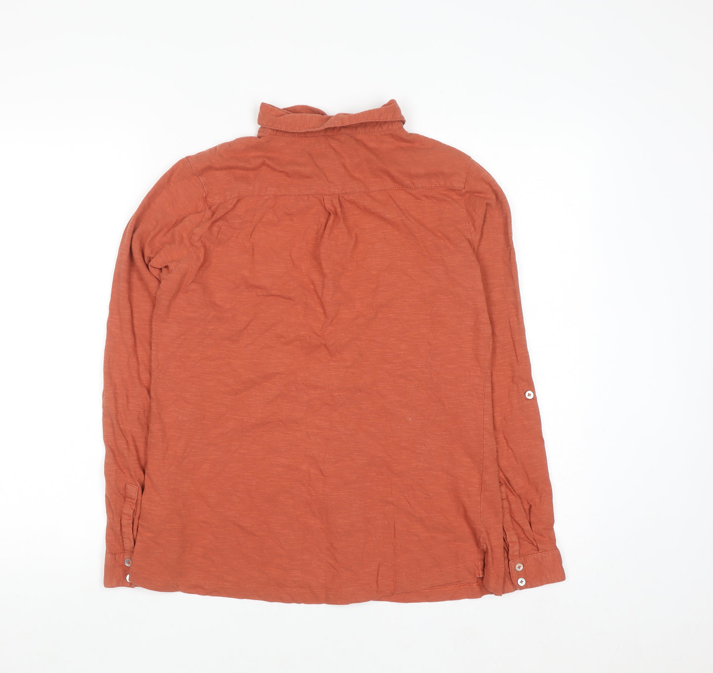Mistral Women's Orange Cotton Collared Button-Up Shirt Size 12
