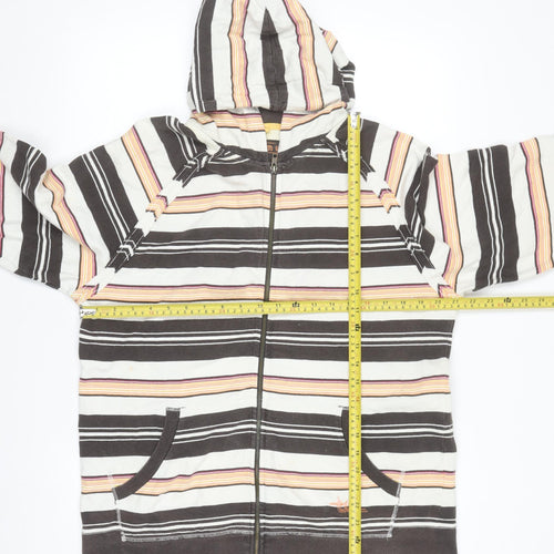 Tom Wolfe Women’s Black Striped Cotton Full Zip Hoodie L