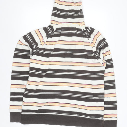 Tom Wolfe Women’s Black Striped Cotton Full Zip Hoodie L