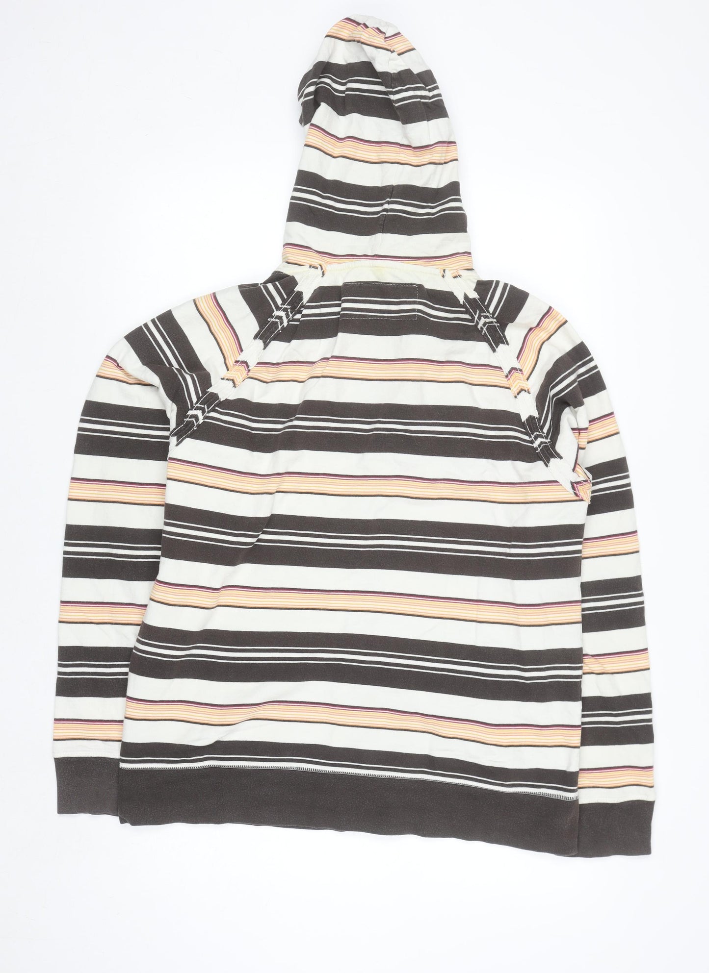 Tom Wolfe Women’s Black Striped Cotton Full Zip Hoodie L