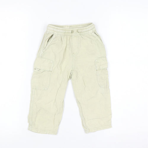 Zara Boys Beige Cargo Trousers 3 Years Elastic Waist Cotton Casual