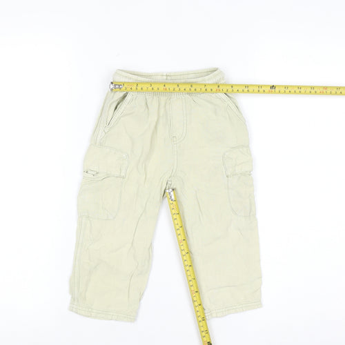 Zara Boys Beige Cargo Trousers 3 Years Elastic Waist Cotton Casual