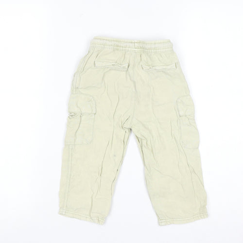 Zara Boys Beige Cargo Trousers 3 Years Elastic Waist Cotton Casual