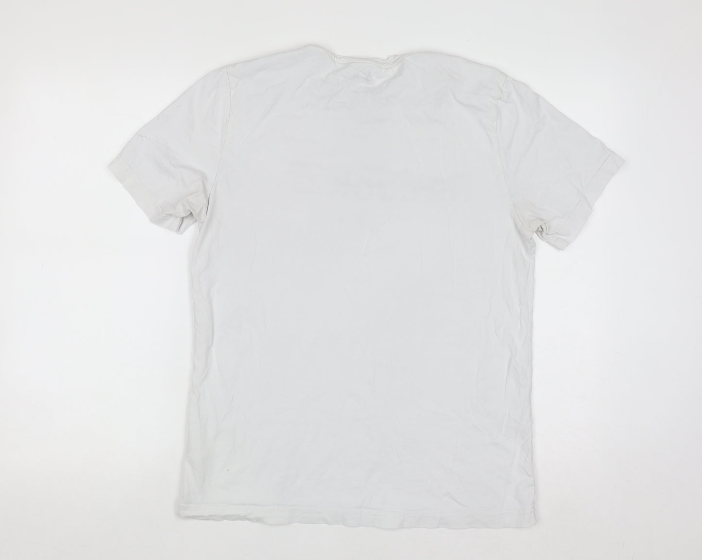 Reebok Men's White Logo Graphic Short Sleeve Cotton T-Shirt M