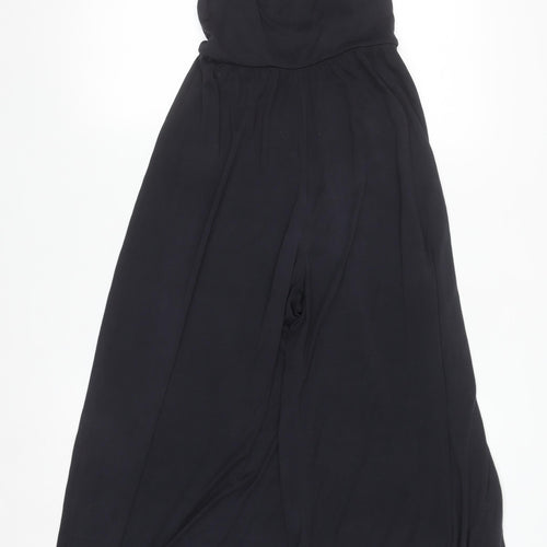 Urban Outfitters Womens Black XXS Strappy Wide-Leg Jumpsuit