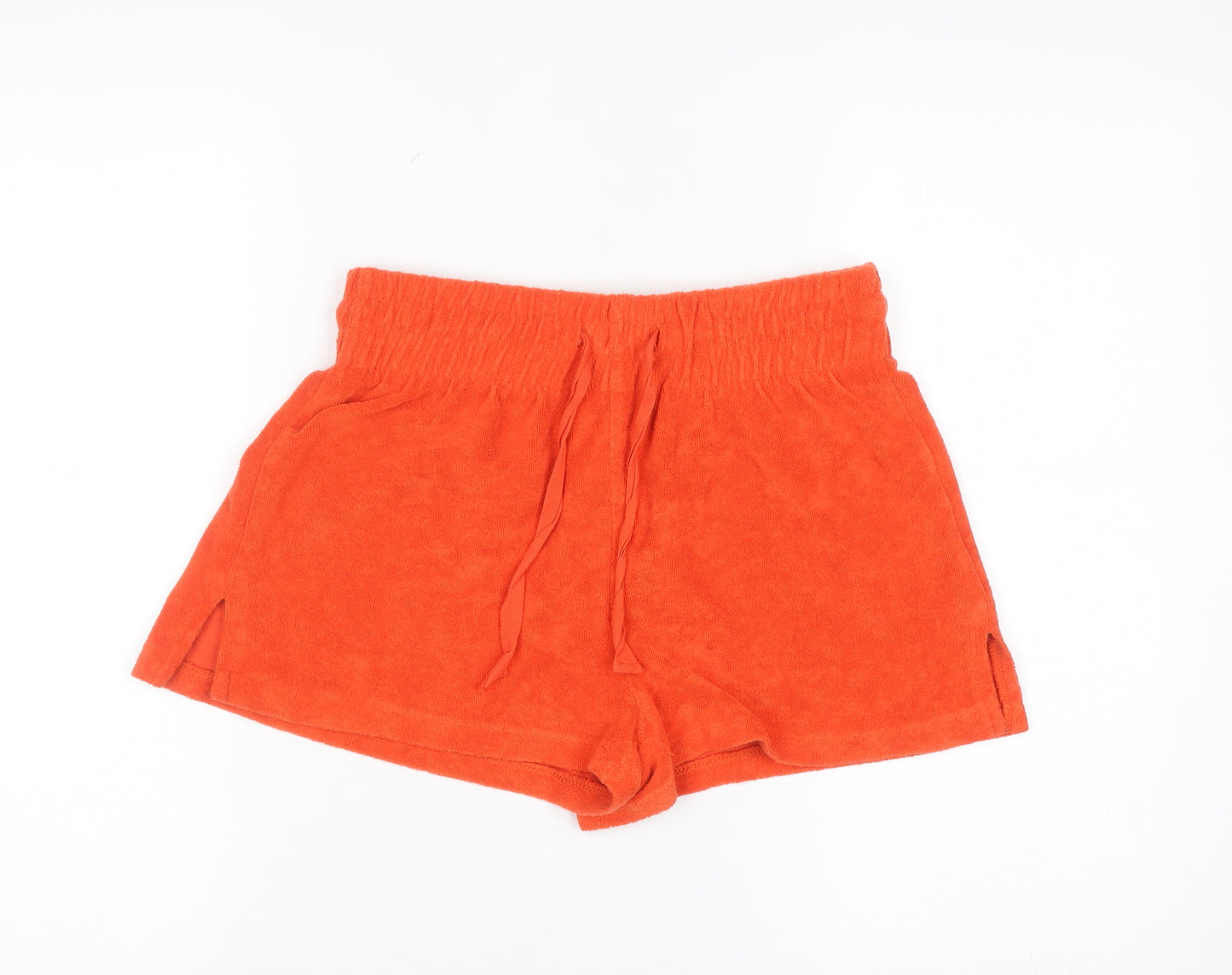 Bershka Women’s Orange Terry Sweat Shorts Size M