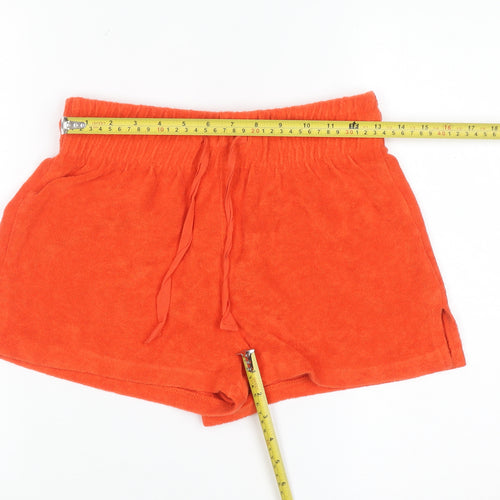 Bershka Women’s Orange Terry Sweat Shorts Size M