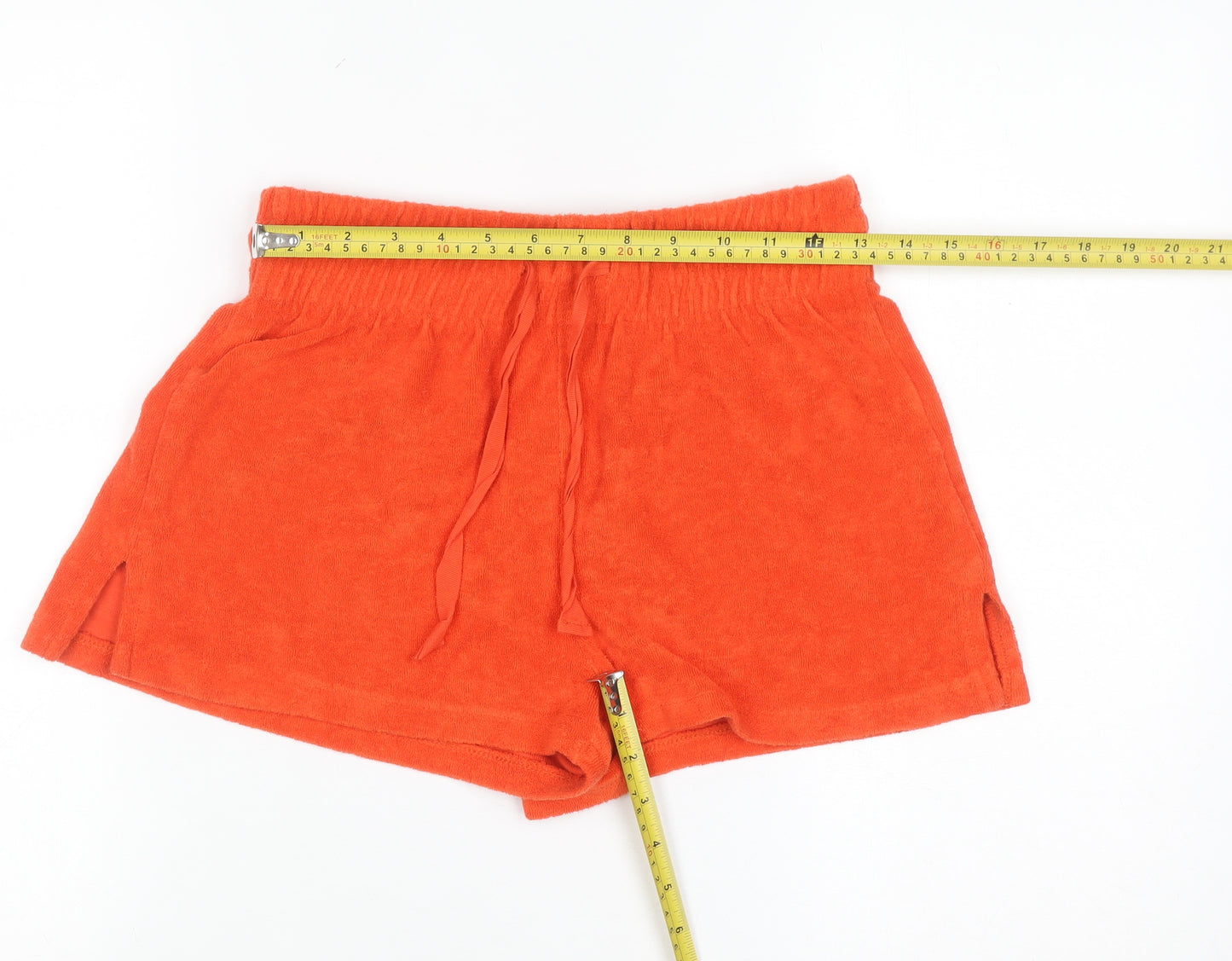 Bershka Women’s Orange Terry Sweat Shorts Size M