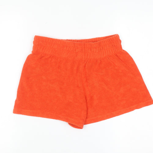 Bershka Women’s Orange Terry Sweat Shorts Size M