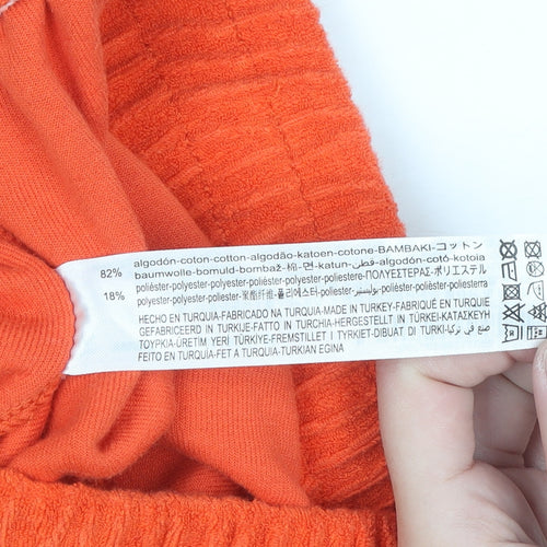 Bershka Women’s Orange Terry Sweat Shorts Size M