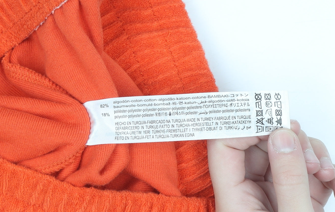Bershka Women’s Orange Terry Sweat Shorts Size M