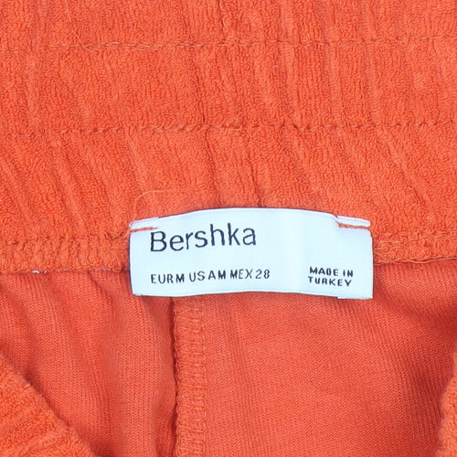 Bershka Women’s Orange Terry Sweat Shorts Size M