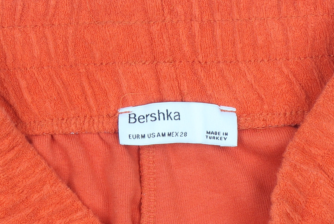 Bershka Women’s Orange Terry Sweat Shorts Size M