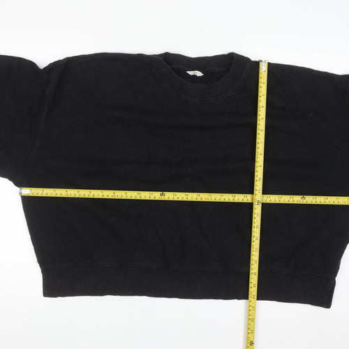 Hush Women Black XL Pullover Sweatshirt 100% Cotton Crew Neck