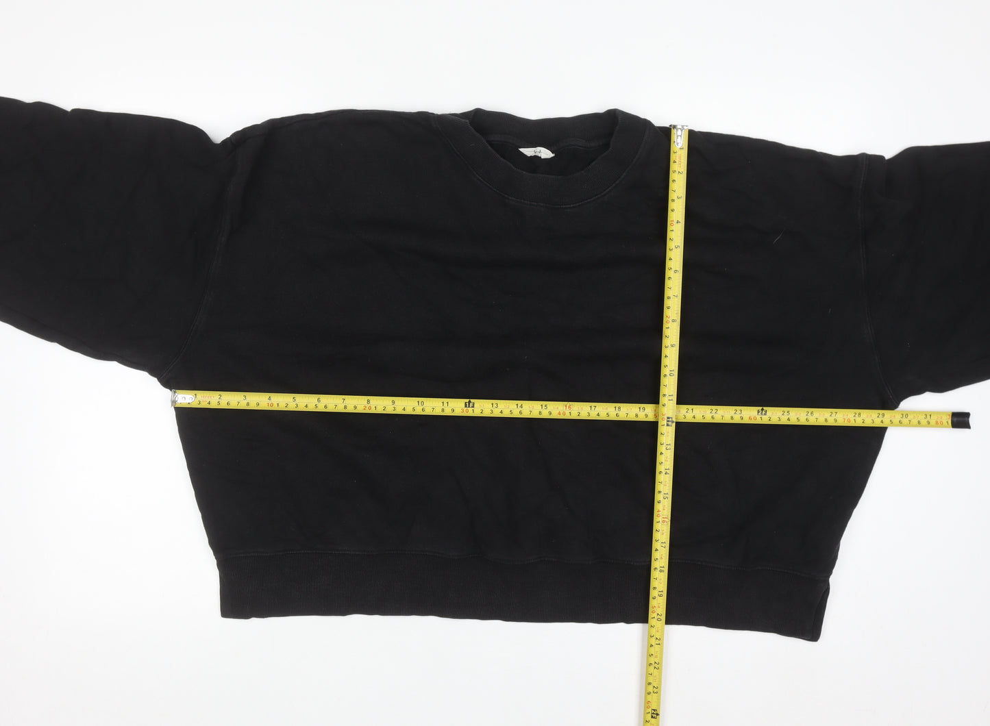 Hush Women Black XL Pullover Sweatshirt 100% Cotton Crew Neck