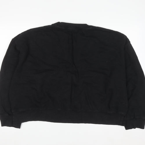 Hush Women Black XL Pullover Sweatshirt 100% Cotton Crew Neck