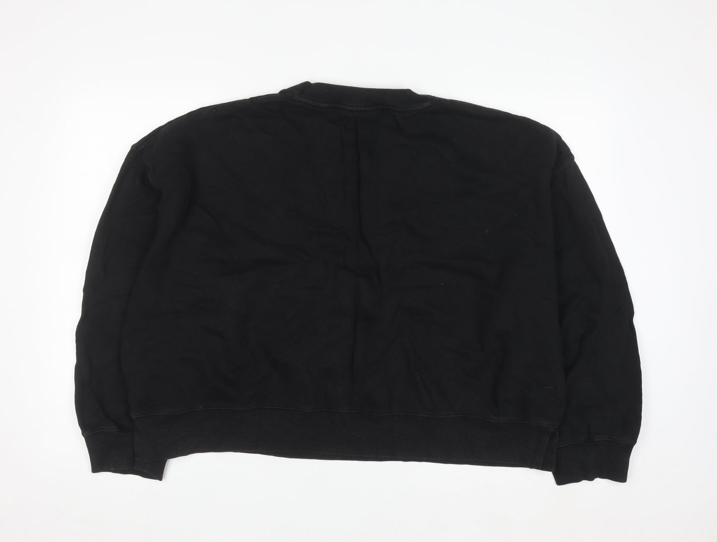 Hush Women Black XL Pullover Sweatshirt 100% Cotton Crew Neck