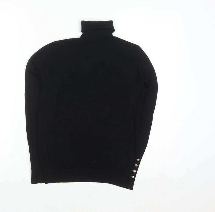Zara Women Black Roll Neck Long Sleeve Pullover Jumper Size 12