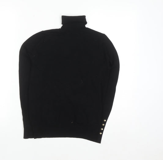 Zara Women Black Roll Neck Long Sleeve Pullover Jumper Size 12