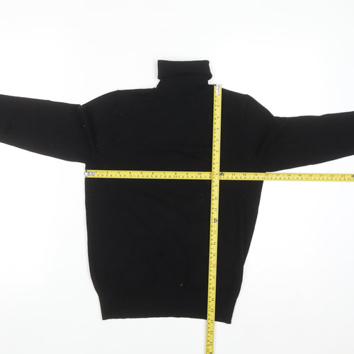 Zara Women Black Roll Neck Long Sleeve Pullover Jumper Size 12